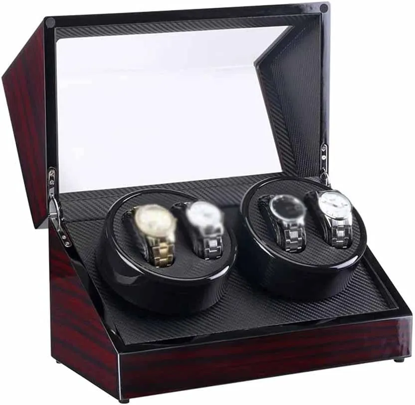 Winder Shaker Case Transparent Cover Wristwatch Box Single, Motor(D) Auto traverse superbly adopt Wooden Watch Winder Storage Box 