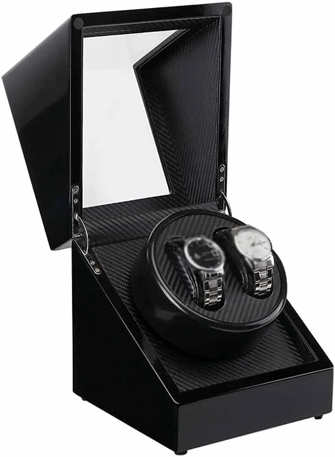 Winder Shaker Case Transparent Cover Wristwatch Box Single, Motor(D) Auto traverse superbly adopt Wooden Watch Winder Storage Box 