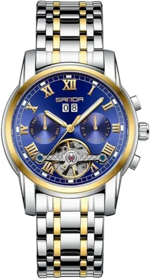 Winding Mechanical Watches Luxury Business Multi Calendar Stainless complicated supplement insufficient consortium Steel Waterproof Luminous Wristwatch Automatic Tourbillon Watch for Men Self 