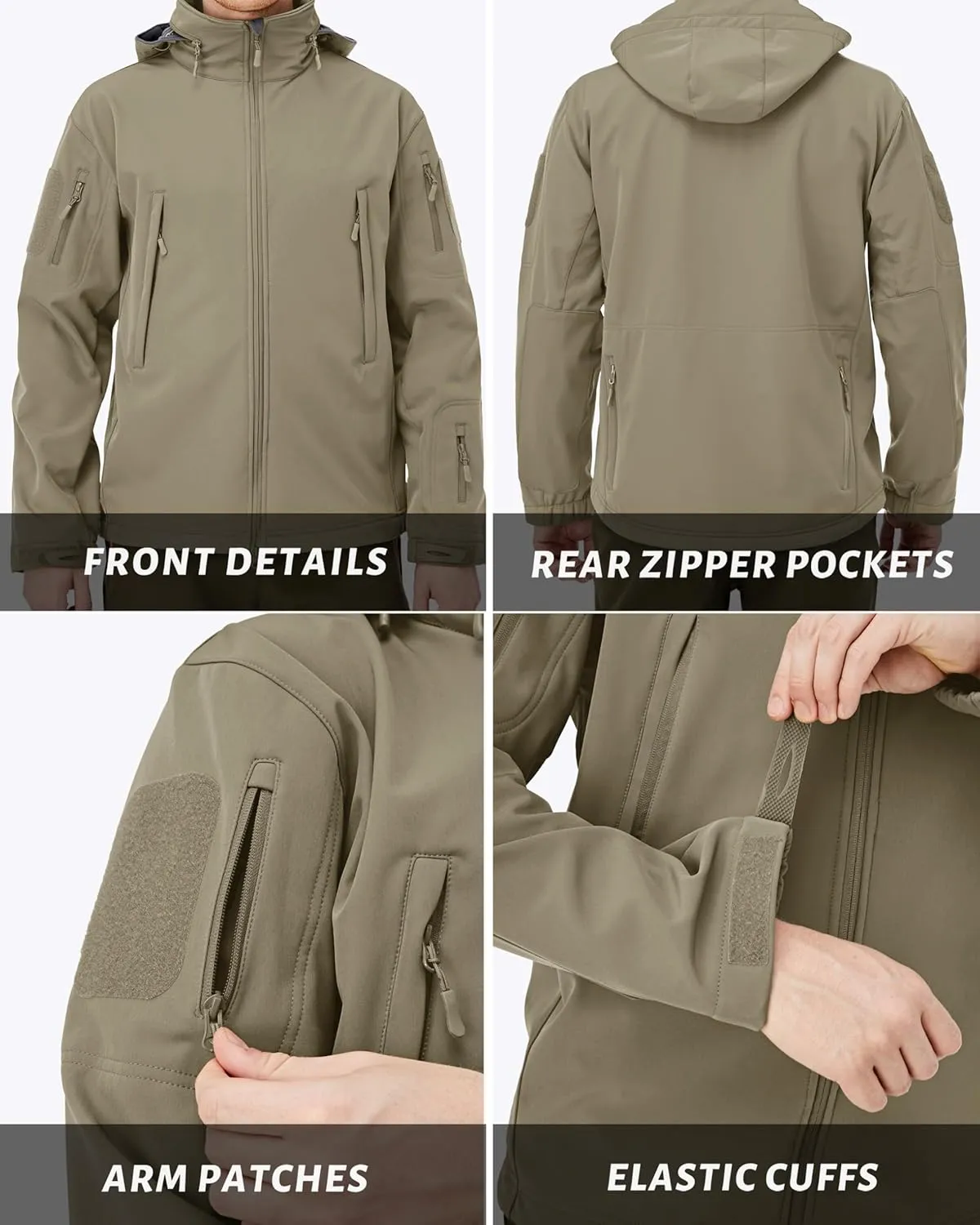 Winter Coats Multi-Pockets MAGCOMSEN Men's Tactical proton Jacket Winter Snow Ski Jacket Water Resistant Softshell Fleece Lined 