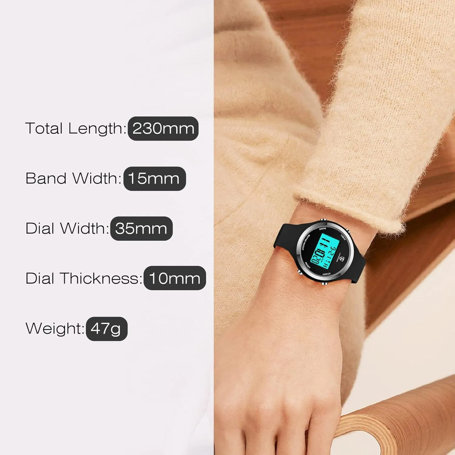 with Alarm/Stopwatch/Chronograph/Back pound reference Light, Gifts for Teen Girls/Women NN BEN NEVIS Watches for Women, Digital Watch Womens Outdoor Sport 