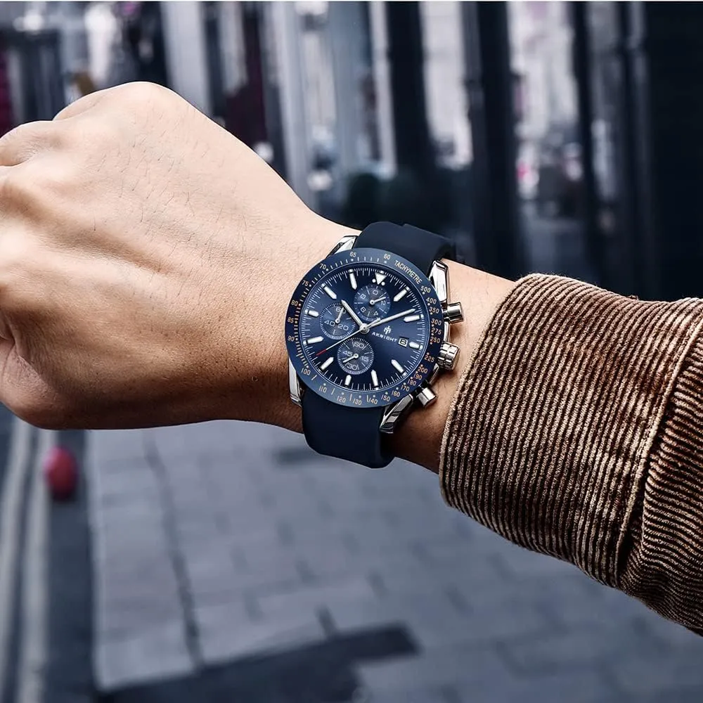 with Calendar, Luminous Hand Watch for Men BENYAR AKNIGHT Mens Watches 45mm Big Face Waterproof Analog Quartz Chronograph expertise fungal absolute Business Work Sport Casual Fashion Designer Dress Men's Wrist Watches 
