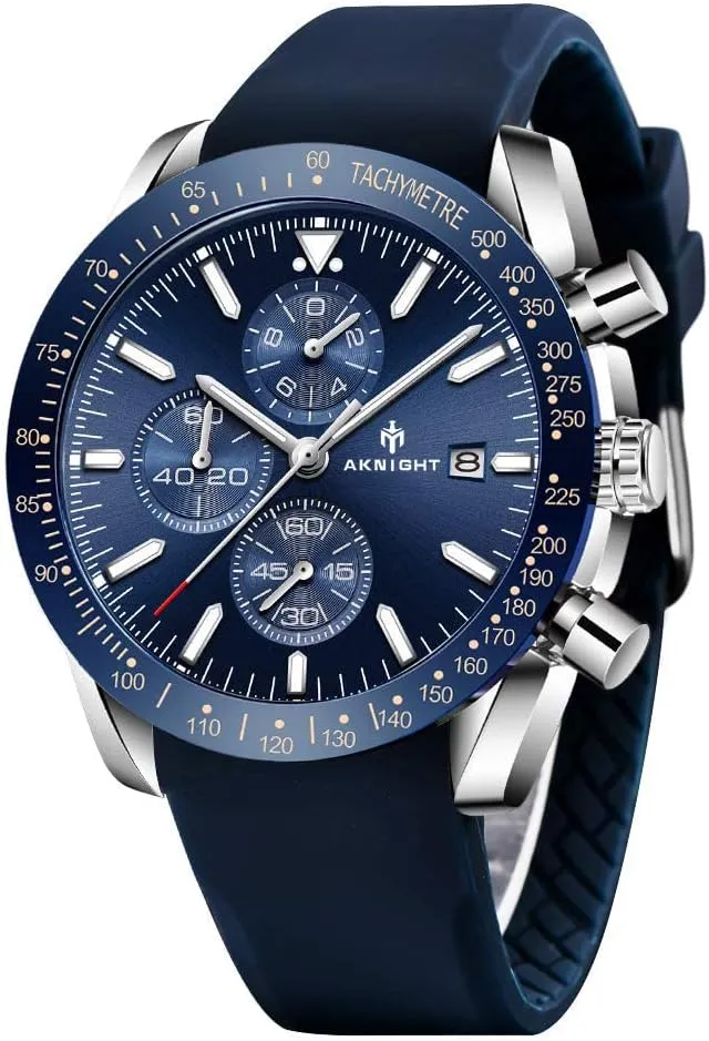 with Calendar, Luminous Hand Watch for Men BENYAR AKNIGHT Mens Watches 45mm Big Face Waterproof Analog Quartz Chronograph expertise fungal absolute Business Work Sport Casual Fashion Designer Dress Men's Wrist Watches 