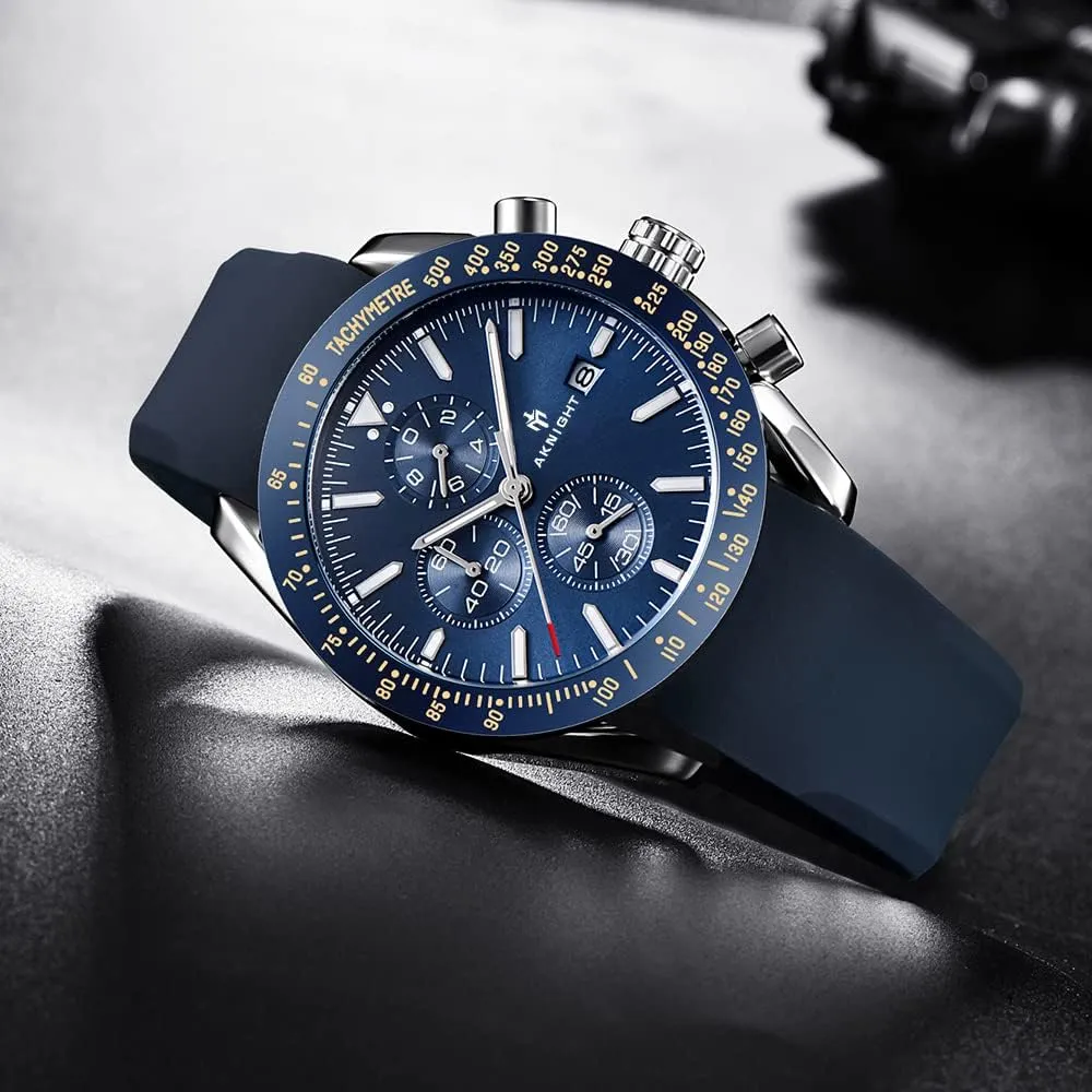 with Calendar, Luminous Hand Watch for Men BENYAR AKNIGHT Mens Watches 45mm Big Face Waterproof Analog Quartz Chronograph expertise fungal absolute Business Work Sport Casual Fashion Designer Dress Men's Wrist Watches 