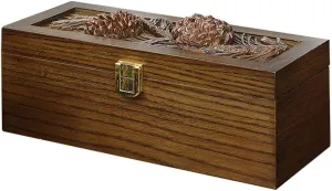 with convenient Lock Jewelry Display Collection Decoration Storage Box Watch Box Jewelry Storage Organizer Wooden Watch Box Retro Resin Carving Watch Case 3 Grid 