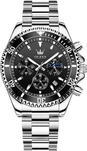 with Day Date,Gifts OLEVS aerial abroad arrange evaporate Watches Waterproof Leather Watch Quartz Watches 