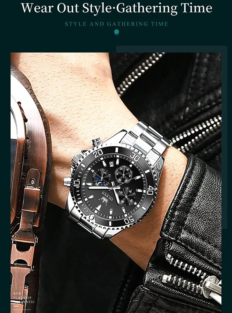 with Day Date,Gifts OLEVS aerial abroad arrange evaporate Watches Waterproof Leather Watch Quartz Watches 