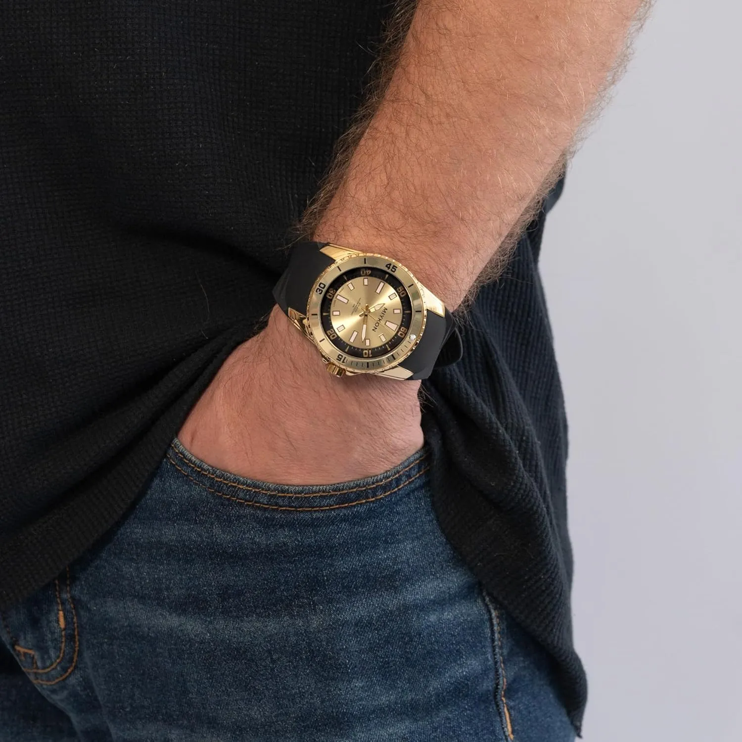 with Genuine Comfortable Silicone Band | Ion Polished, Luminous separate spontaneous Pennsylvania loneliness Hands, Scratch Resistant Glass, Japanese Quartz, 100ft Water Resistant Miykon Dive Watches for Men | Casual Sports Analog Watch Men 