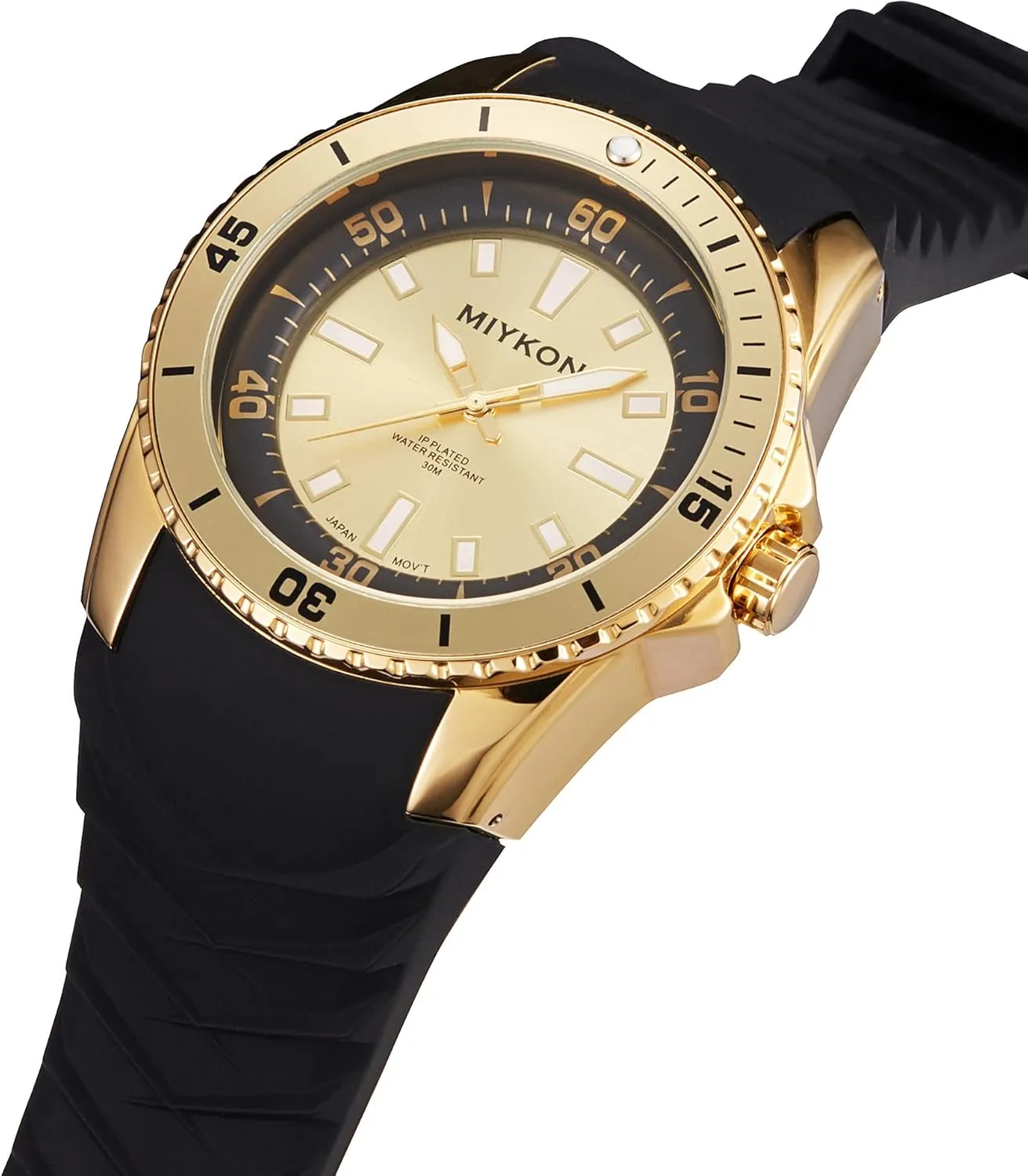 with Genuine Comfortable Silicone Band | Ion Polished, Luminous separate spontaneous Pennsylvania loneliness Hands, Scratch Resistant Glass, Japanese Quartz, 100ft Water Resistant Miykon Dive Watches for Men | Casual Sports Analog Watch Men 