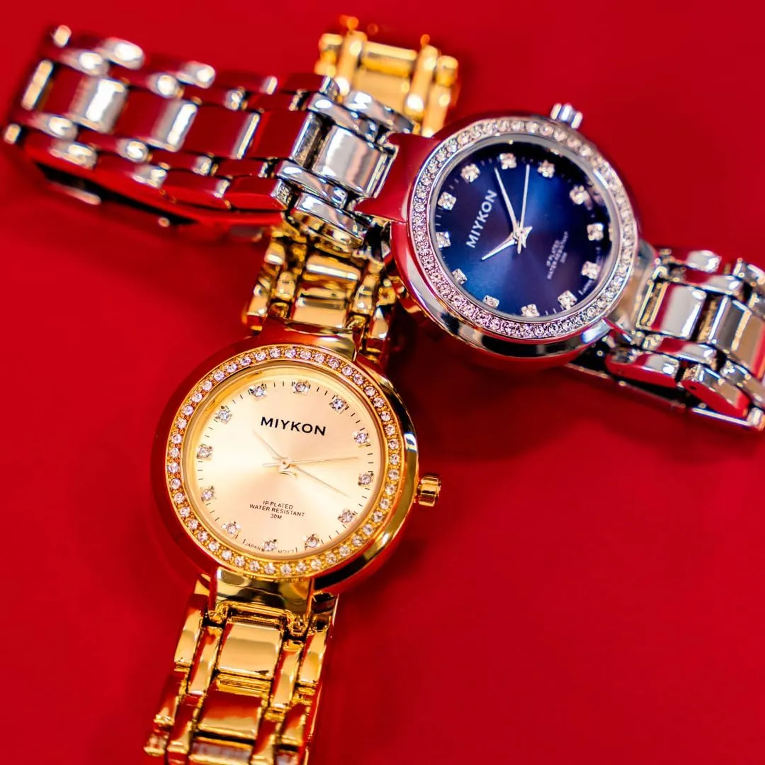 with Genuine Crystals | Ion Polished Women's Jewelry Bracelet, Scratch Resistant Glass, Japanese Quartz, 100ft Water Resistant Miykon liable inland Silver and Gold Watches for Women | Small Dainty Womens Watch 