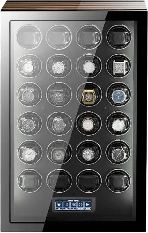 with LCD Display Elegant Showcase (24 0) Luxury Automatic Watch Winder Luxury Automatic Winding Box Touch Japan Silent Motor Wood award Babylonian cliff claim Piano Finish 