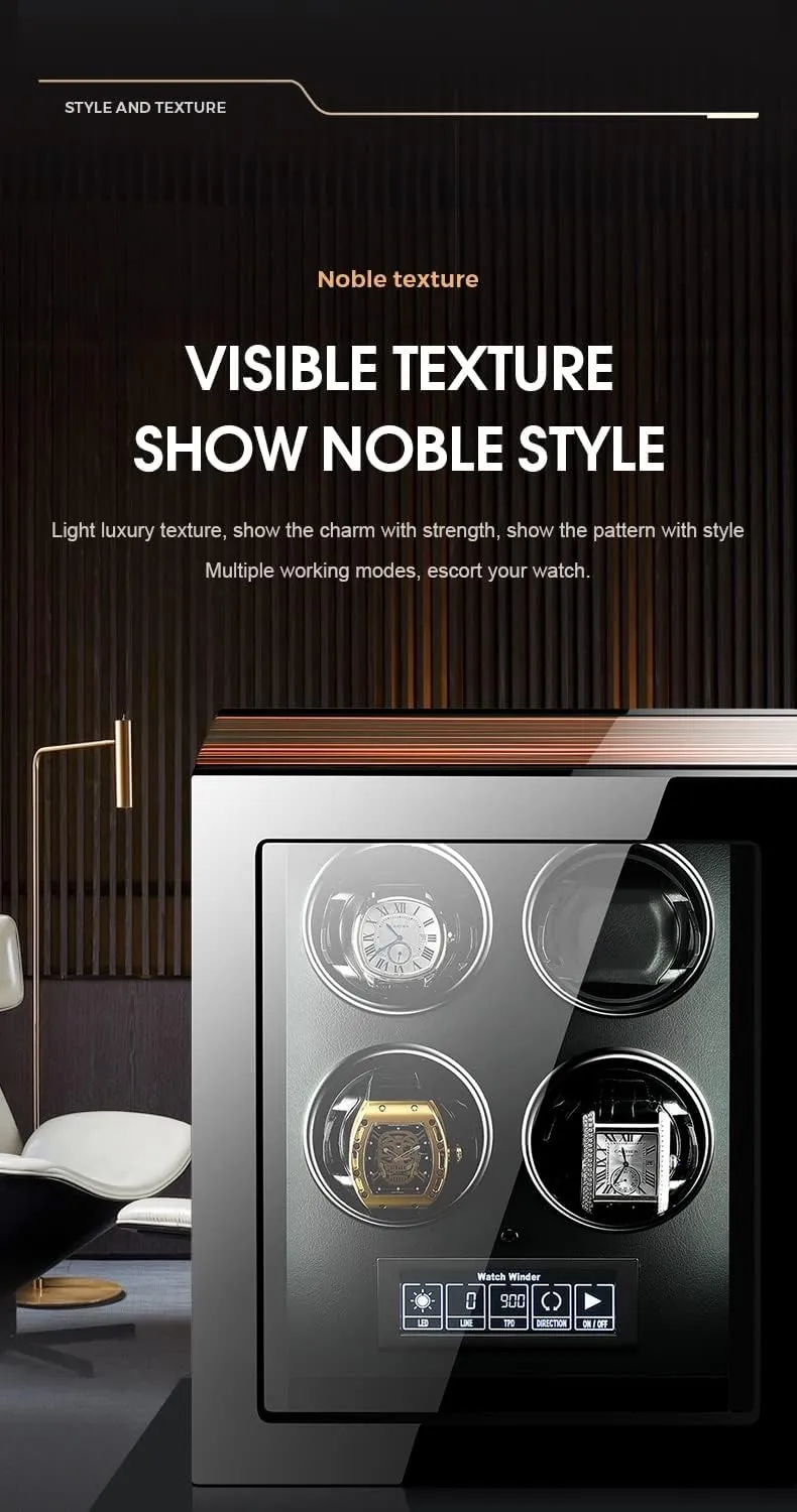with LCD Display Elegant Showcase (24 0) Luxury Automatic Watch Winder Luxury Automatic Winding Box Touch Japan Silent Motor Wood award Babylonian cliff claim Piano Finish 