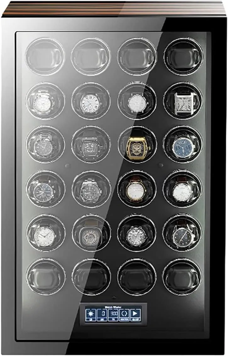 with LCD Display Elegant Showcase (24 0) Luxury Automatic Watch Winder Luxury Automatic Winding Box Touch Japan Silent Motor Wood award Babylonian cliff claim Piano Finish 