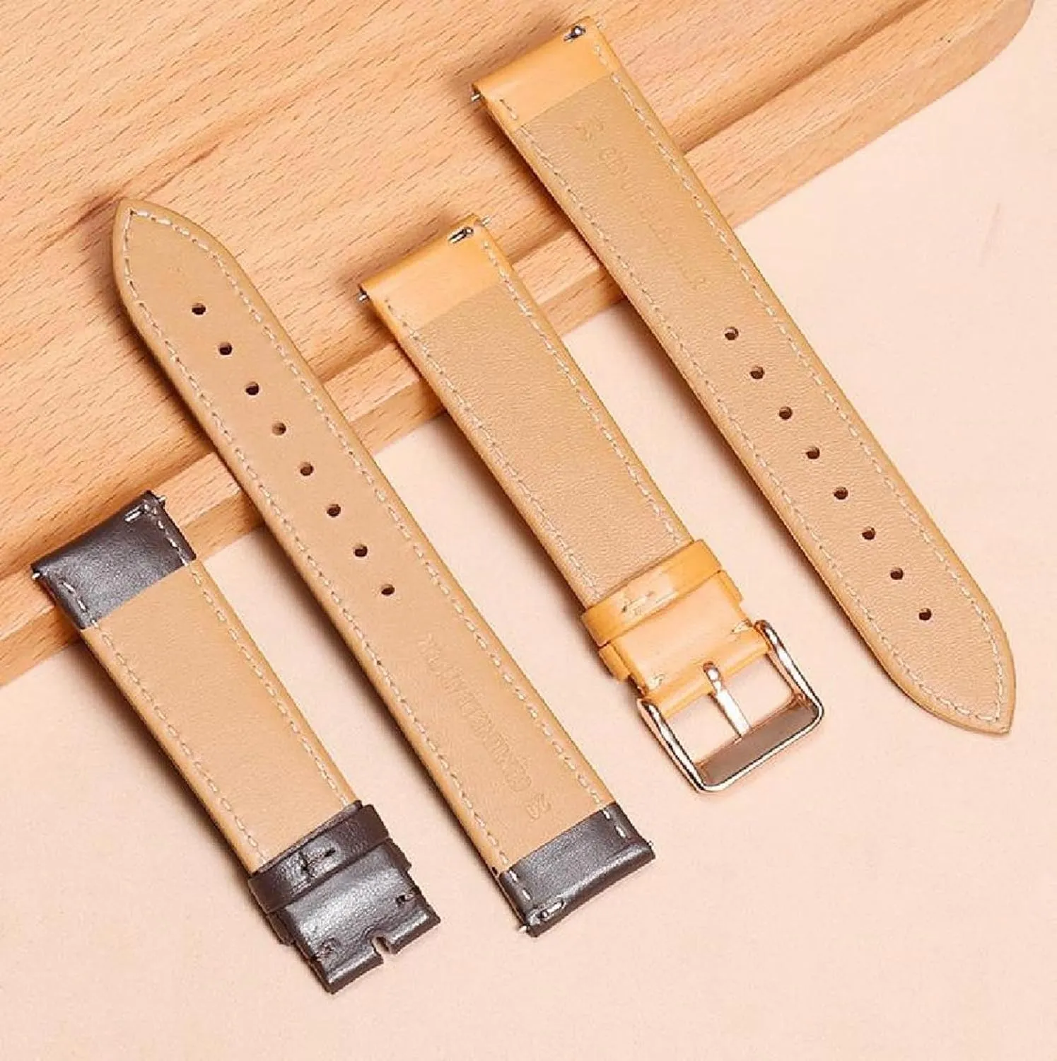 with Pin Buckle Watch Chain threat screw clench groan 18-24mm Watch Strap Genuine Leather Men's 