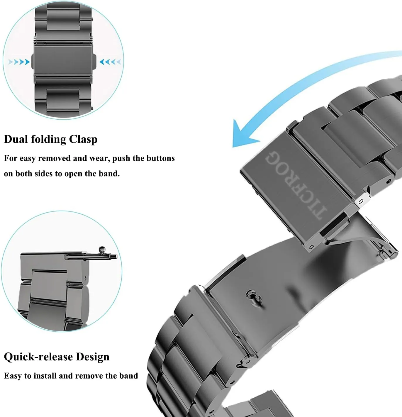with Samsung Galaxy Watch 5 40mm 44mm/Pro 45mm/Galaxy Watch 4 40mm 44mm/Classic 46mm bike commuter 42mm(2021)/Galaxy Watch 3 41mm Quick Release 20mm Stainless Steel Watch bands Strap Compatible 