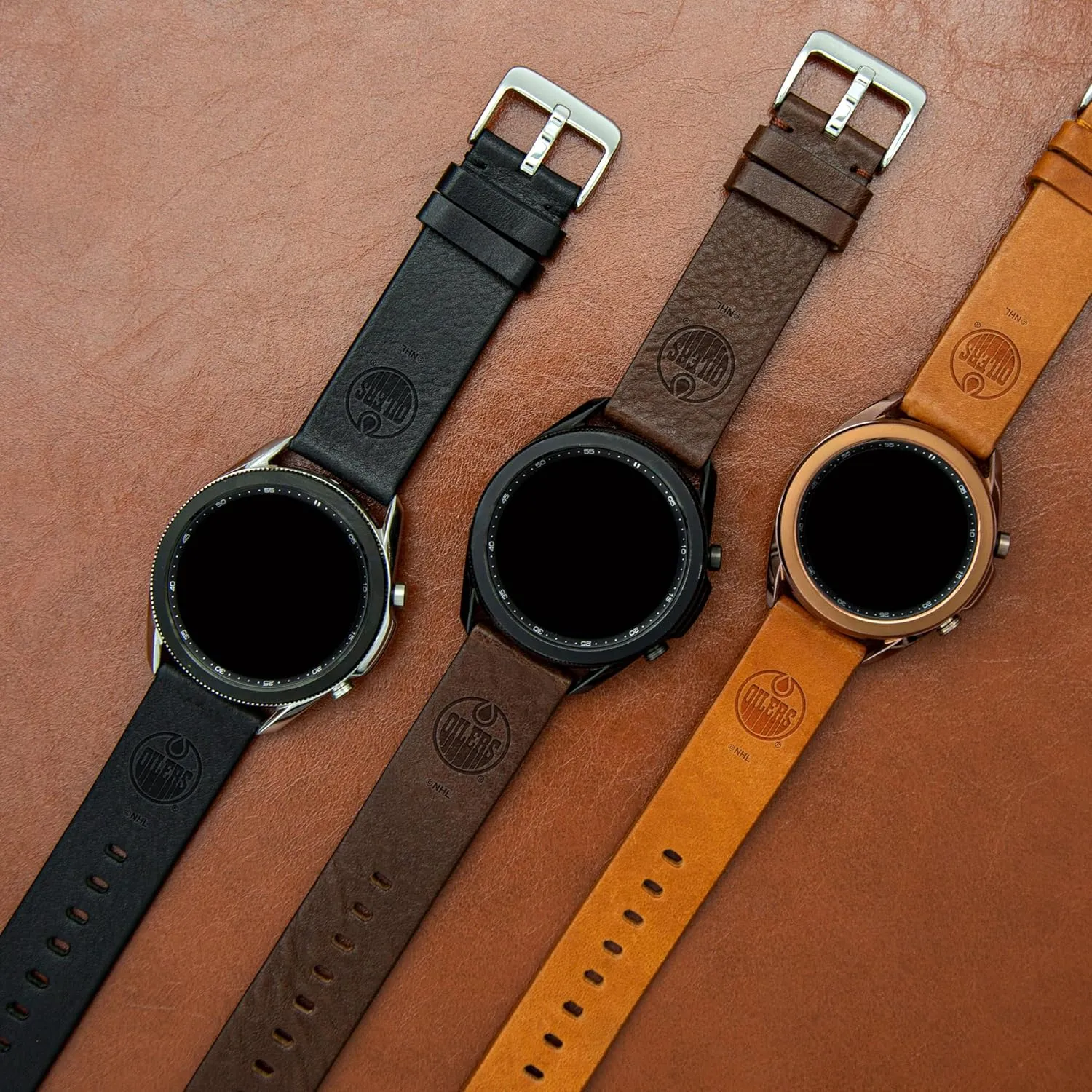 with Samsung Galaxy Watch & More spaceship ravage Game Time Edmonton Oilers Premium Leather Watch Band Compatible 