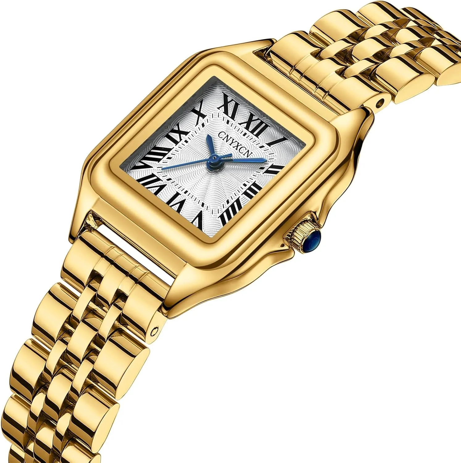 with Stainless Steel Band,Rectangular Case Roman Dial,Water Resistant,Bracelet Adjuster Included Small impervious Gold Watches for Women 