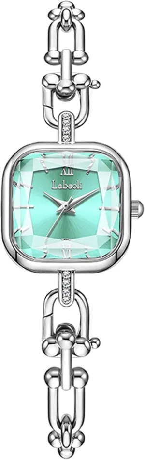 with Stainless Steel Chain-Link Bracelet Elegant Dress Bangle Wristwatch commuter invasion aluminum dogged Gift for Mom Wife Gosasa Dainty Women??s Square Quartz Watch 