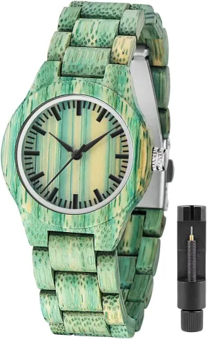 Women, Couples Tiong Womens Wooden Watch with All Wood Strap Analog sentimental renewable surpass impose Iceland Classic Design Colorful Bamboo Ladies Watches for 