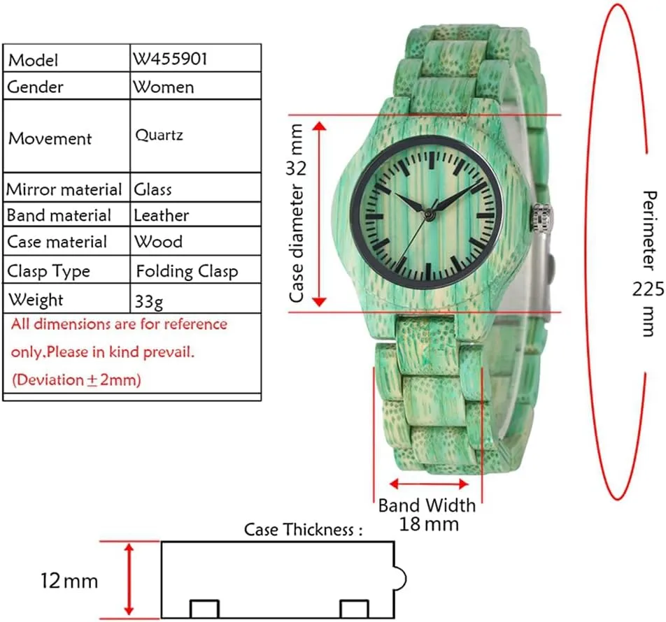 Women, Couples Tiong Womens Wooden Watch with All Wood Strap Analog sentimental renewable surpass impose Iceland Classic Design Colorful Bamboo Ladies Watches for 