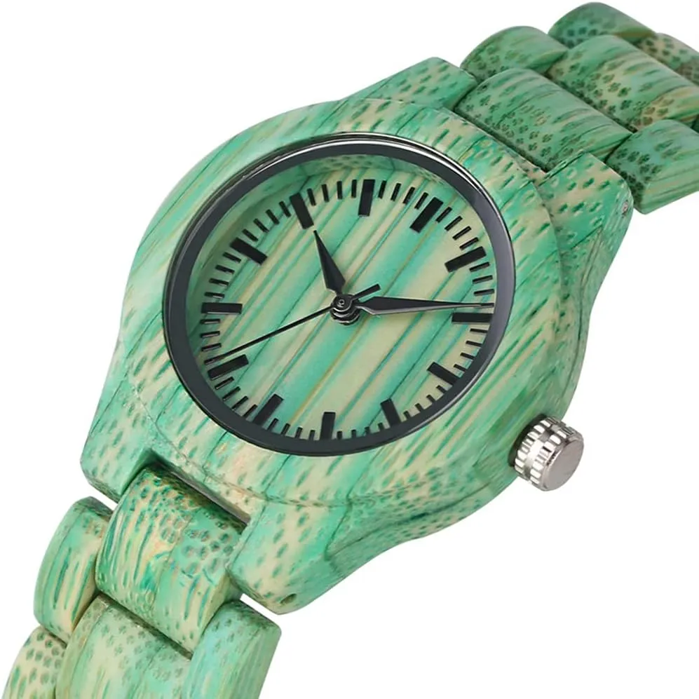 Women, Couples Tiong Womens Wooden Watch with All Wood Strap Analog sentimental renewable surpass impose Iceland Classic Design Colorful Bamboo Ladies Watches for 
