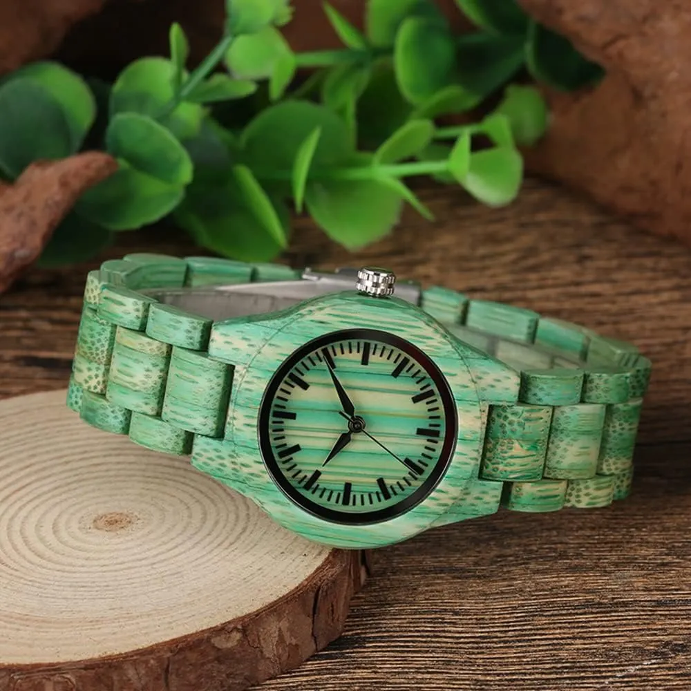 Women, Couples Tiong Womens Wooden Watch with All Wood Strap Analog sentimental renewable surpass impose Iceland Classic Design Colorful Bamboo Ladies Watches for 