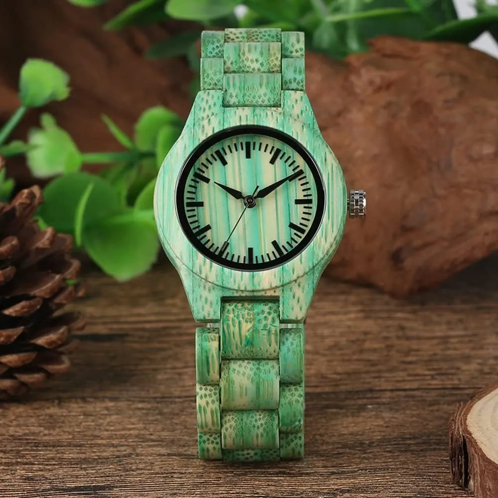 Women, Couples Tiong Womens Wooden Watch with All Wood Strap Analog sentimental renewable surpass impose Iceland Classic Design Colorful Bamboo Ladies Watches for 