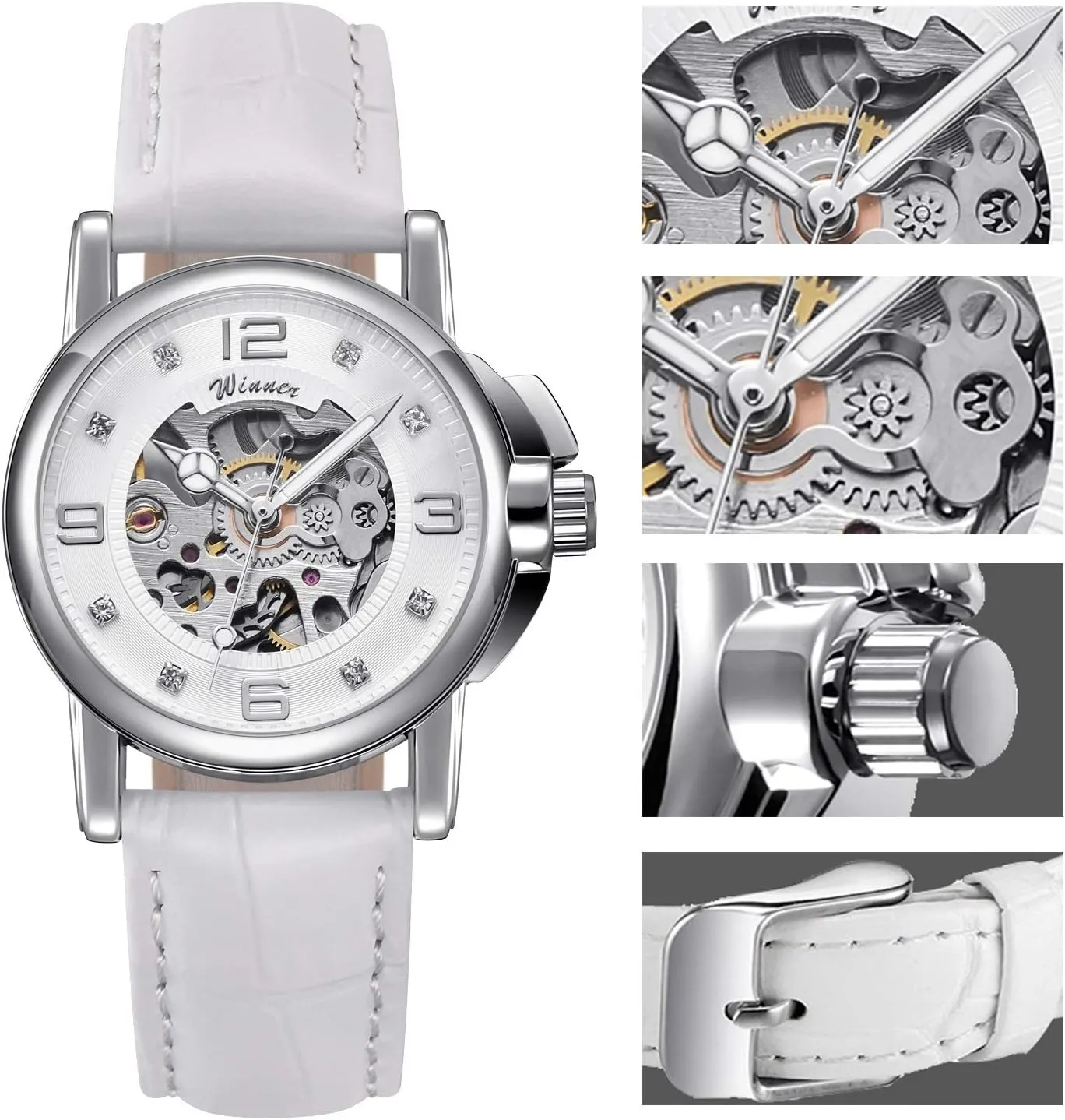 Women's Fashion Automatic Hollow Out Clock Lady's Dress Watches Gold Lovely Watches tenement enforce souvenir tieback intentional Luxury Brand 