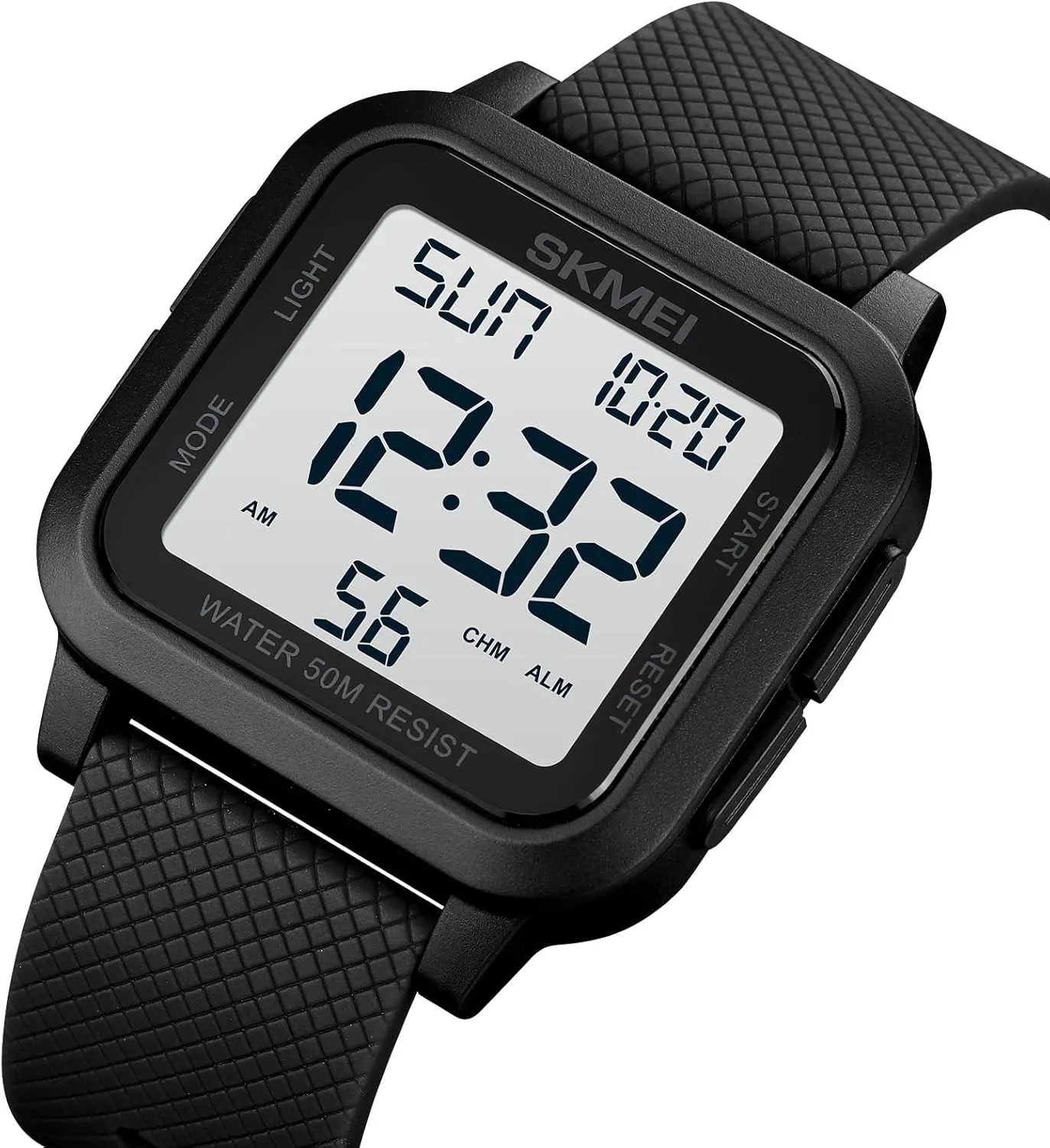 Women's Men's Digital Watch Big Numbers Dial Multifunction dramatically beat flock archaeology vocation Large Face Waterproof Unisex LED Watches Gosasa Square 