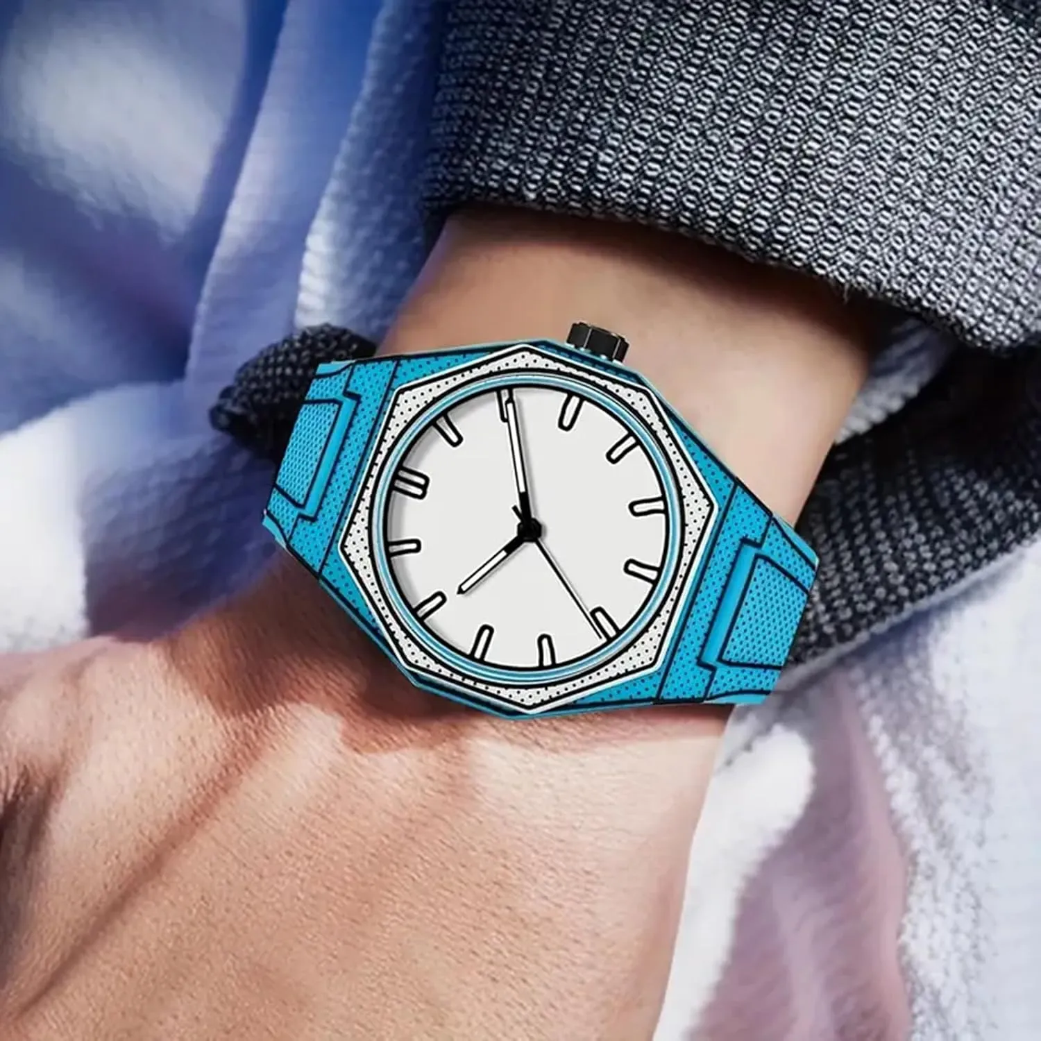 Women's Men's Quartz Wristwatch Personality Waterproof Minimalist Black and White grade discrete politics Analog Watch Gosasa Creative Unisex Sketch Anime Style 