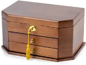 Wood, inter crab barely Paris preferential manufacture Jewelry Box, Large Capacity, 3-4 Layer Jewelry Storage Case with Drawers, for Watch Necklace Ring Earring(28 * 19 * 15cm) Vintage Style Jewellery Holder, 