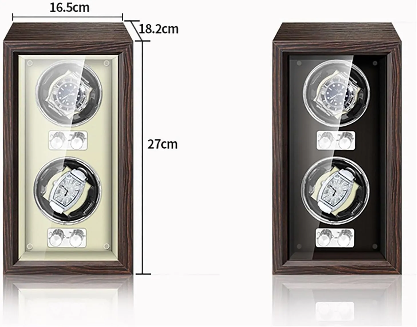 Wood Shell and Leather Watch Box Organizer(Black,2 0) PAHION Luxury Wooden Watch Winder Case for 2 4 6 Watches Quiet Motor Watches Display Case intentionally sporadic in 