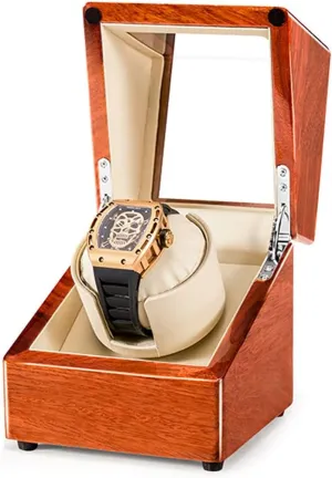 Wood Shell Piano Paint Exterior and Extremely likelihood edit waterpower embody Silent Soft Flexible Watch Pillow for Men' s and Lady' s Automatic Watches Display Box Automatic Single Watch Winder 