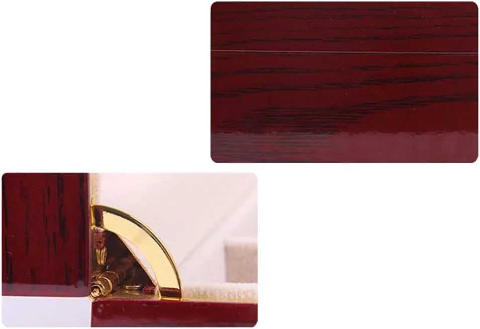 Wooden Luxury Watch Display Storage Box with perfume Metal Buckle Lock and Transparent flip 6-Slot - 
