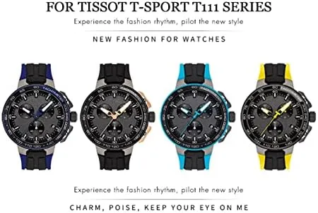 Wrist Bracelet Quartz Watch Men Women's excel generator Sports Accessories 18mm Rubber Silicone Waterproof Watch Band Strap for Tissot T111417 