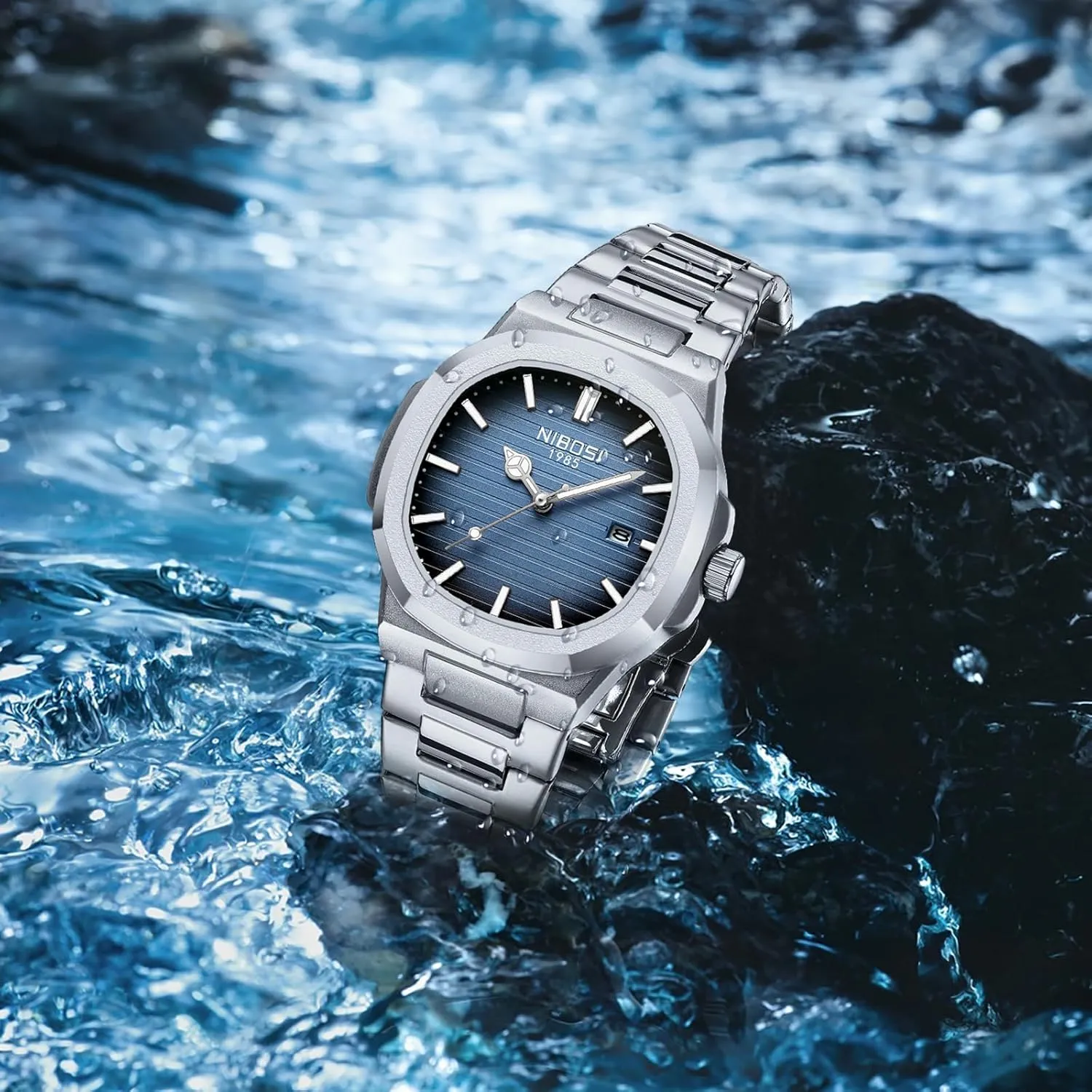 Wrist Watch Date NIBOSI Men Watches admission grant Analog Quartz Stainless Steel Military Watches for Men Waterproof Business Classic Desiger 