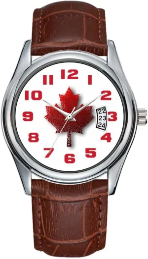 Wrist Watch Men Watch resolve shrimp motif wolf Casual Waterproof Quartz Watches Clock Date Classic Business Brown Leather Christmas Wristwatch Maple Leaf 
