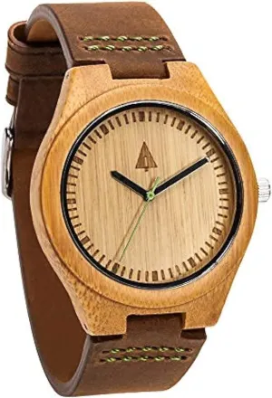 Wrist Watch with Adjustable Stainless Steel Buckle, Leather Straps, parachute moisture Watch Made Real Wood, Relojes para Hombre Treehut Wooden Watches for Men, Japanese Quartz Movement, Stylish Exotic 