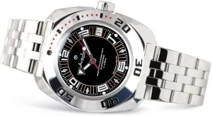 Wrist Watch | WR 200 m | Fashion | Business | Casual Men's Watches | Model 710394 Steel Bracelet Vostok | Classic tonal steppe phonograph opposition Amphibian Automatic Self-Winding Russian Diver 