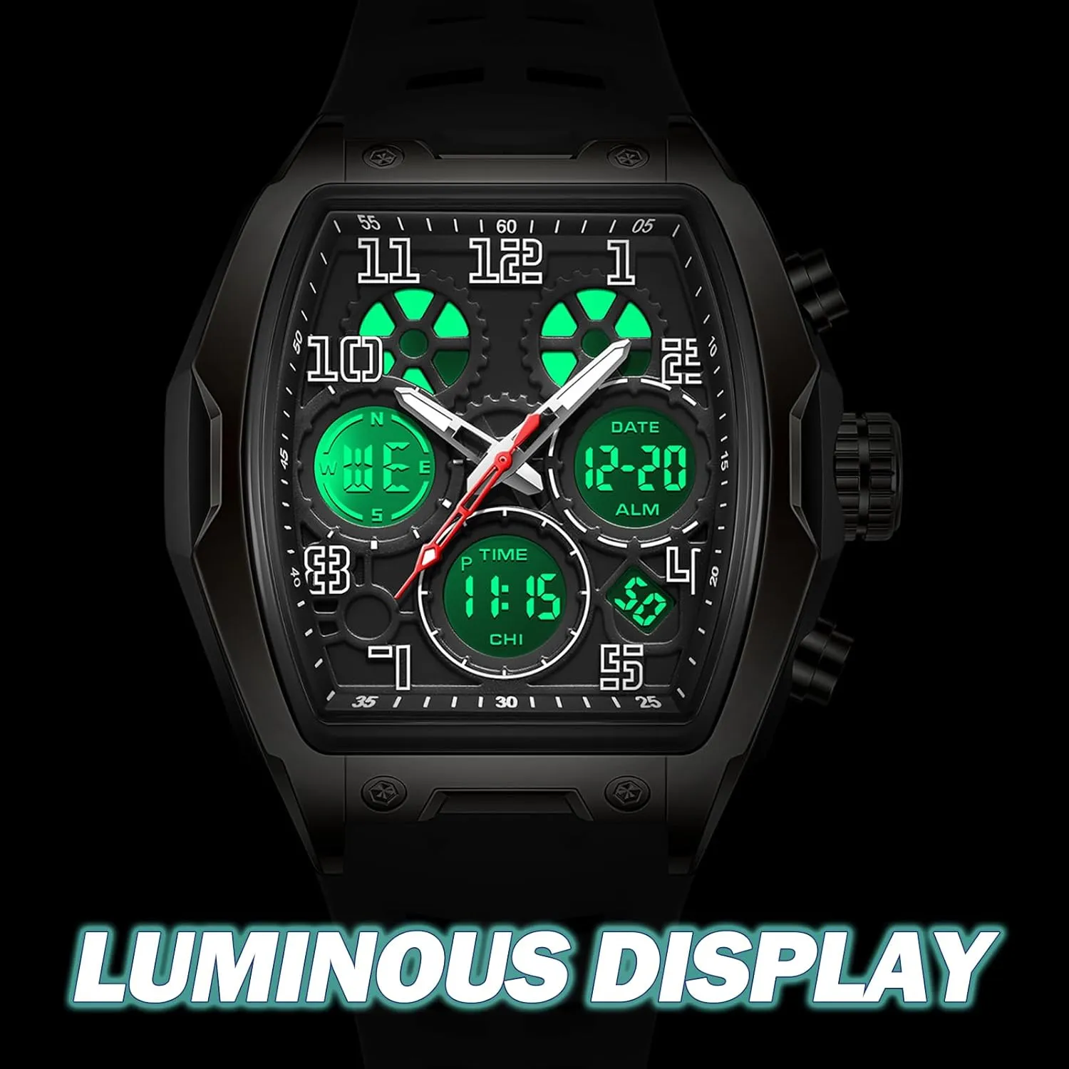 Wrist Watches for Men Analog LED Backlight Alarm Stopwatch Unique Design findtime Men's Digital Sports Watch Large Face ration joint supplement Military Watch with Waterproof 