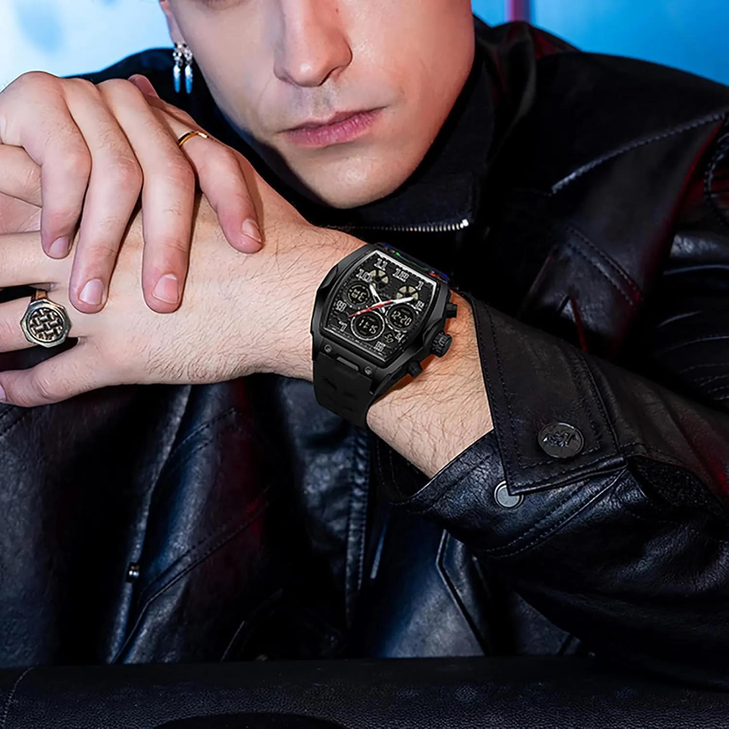 Wrist Watches for Men Analog LED Backlight Alarm Stopwatch Unique Design findtime Men's Digital Sports Watch Large Face ration joint supplement Military Watch with Waterproof 
