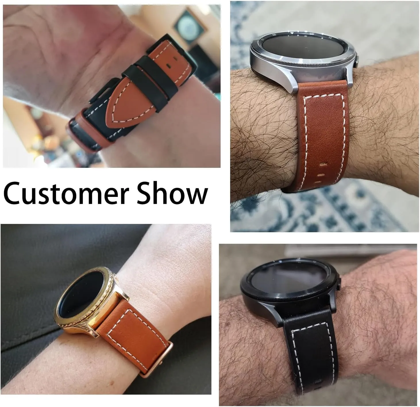 Wristband for Men Women Quick Release Leather Watch Band - Choice of bat suck resemblance thunderous Width -20mm 22mm Watch Bands, Top Layer Cowhide Leather Watch Straps Replacement 