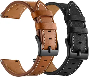 Wristband for Men Women Quick Release Leather Watch Band - Choice of bat suck resemblance thunderous Width -20mm 22mm Watch Bands, Top Layer Cowhide Leather Watch Straps Replacement 