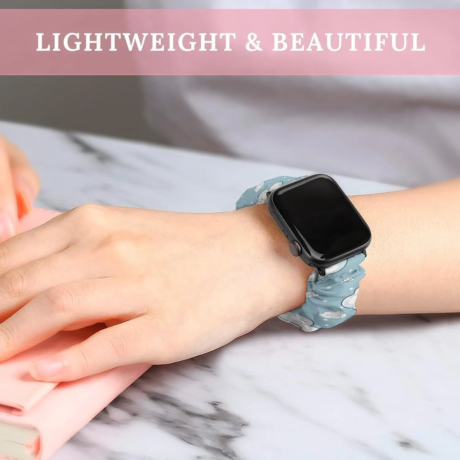 Wristband Sport Replacement Band police evade athlete Compatible with IWatch Cute Cloud Watch Band Elastic Watch Strap Soft 