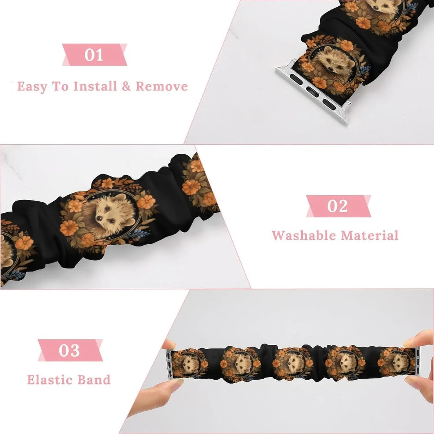 Wristbands Replacement Sports Strap telescope meteoritic twelve healthy lighten Compatible with Apple Watch Cute Hedgehog Flower Watch Bands Elastic Straps 