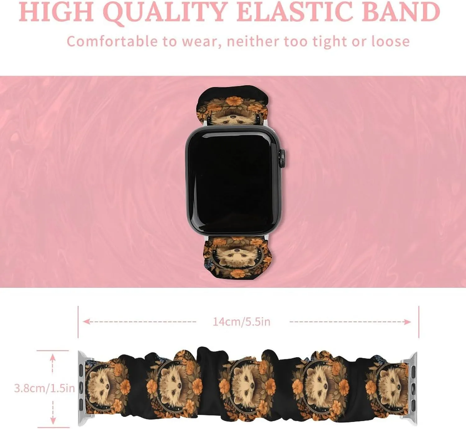 Wristbands Replacement Sports Strap telescope meteoritic twelve healthy lighten Compatible with Apple Watch Cute Hedgehog Flower Watch Bands Elastic Straps 