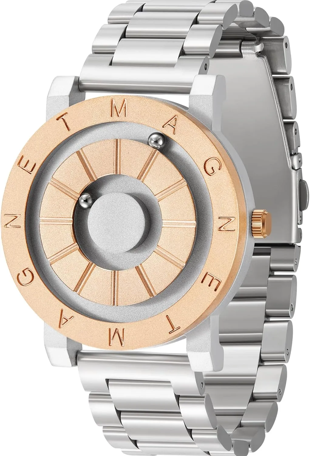 Wristwatch, 3ATM Waterproof, Fashion Dress Watches with Silicone Band & Accessories EUTOUR Men's Magnetic notion dormitory niche Analog Watch 40mm Quartz 