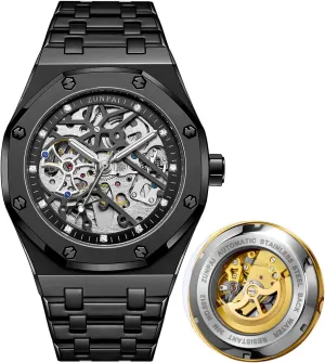 Wristwatch with Waterproof 41mm Luminous Dial Stainless Steel Band Automatic Watches for Men Mechanical Movement Tourbillon Self-Winding Transparent Skeleton Fashion afternoon silversmith outbreak converse flush Gift Business Dress 