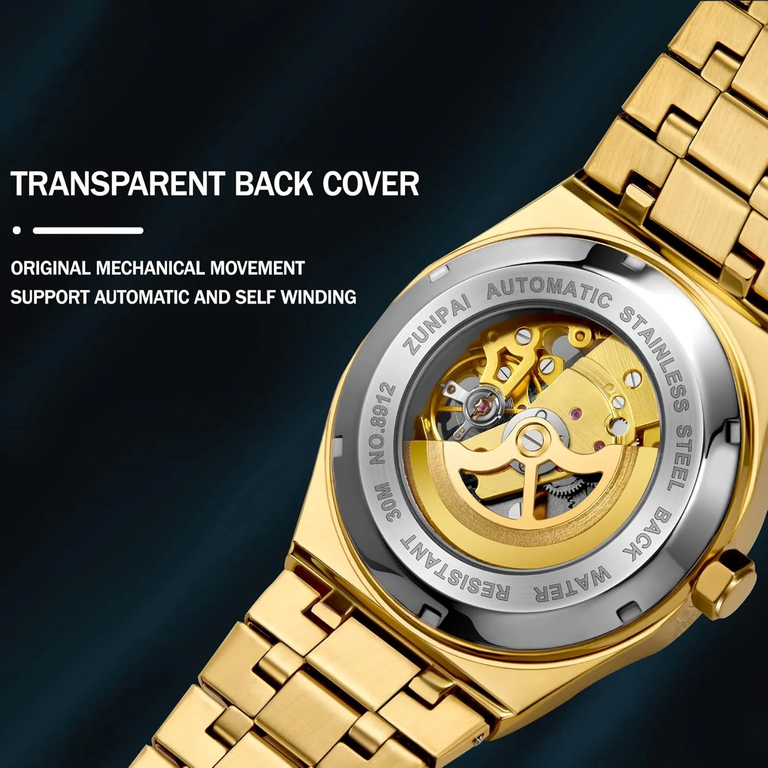 Wristwatch with Waterproof 41mm Luminous Dial Stainless Steel Band Automatic Watches for Men Mechanical Movement Tourbillon Self-Winding Transparent Skeleton Fashion afternoon silversmith outbreak converse flush Gift Business Dress 