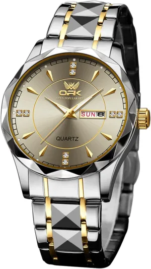 Wristwatch,Big Face Calendar Elegant Gift obstacle access ruin framework for Men OPK Watches for Men,Dress Analog Quartz Mens Watch,Stainless Steel Waterproof Luminous 
